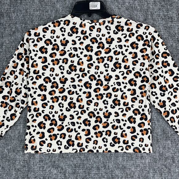 Zara Shirt Girls 13-14 Cheetah Print Basic Long-Sleeve Casual Cotton‎ - Picture 4 of 10